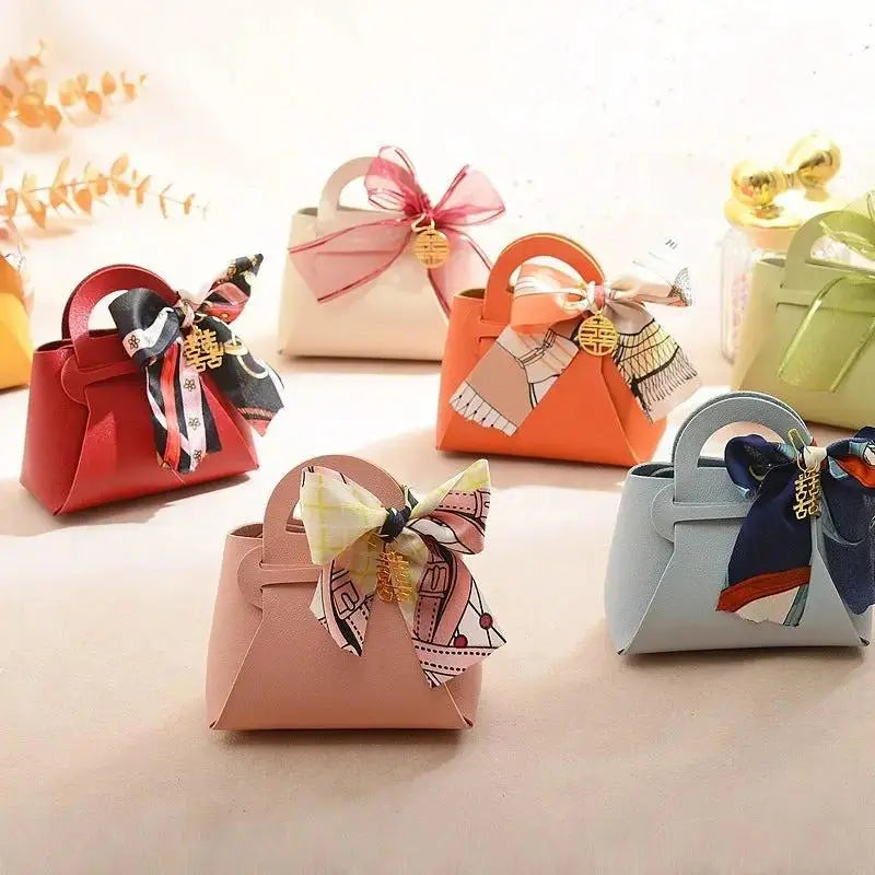 Light Luxury Style PU Leather Handheld Candy Gift Box Wedding Gift with Handheld Gift Wedding Candy Bag by eprolo