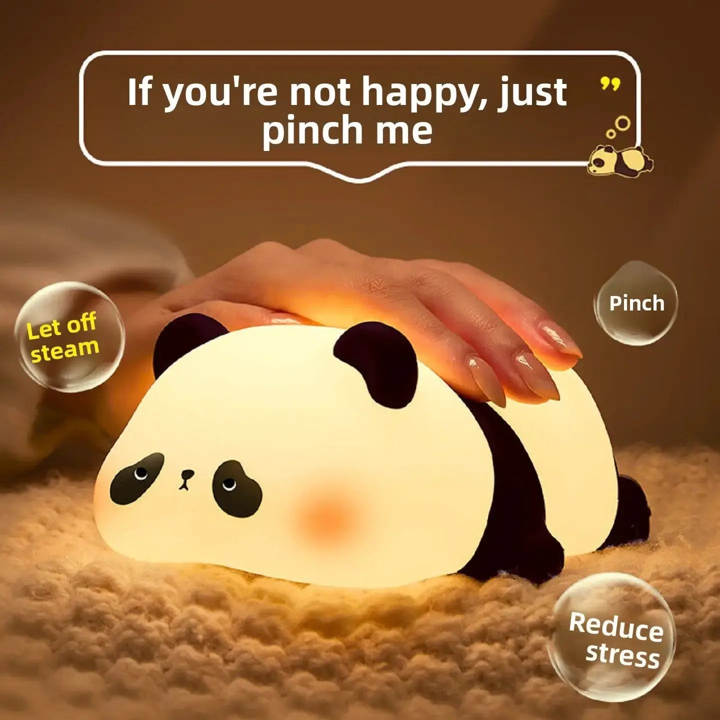 Cute Panda LED Night Light | Touch-Control USB Bedside Lamp by TED