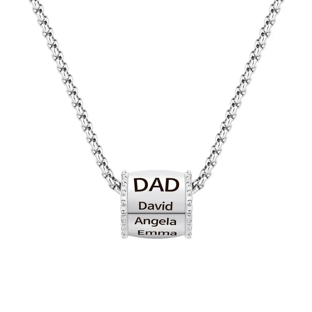 Personalized Dad Necklace | Custom Name Engraved Titanium Steel Father?s Gift by TED