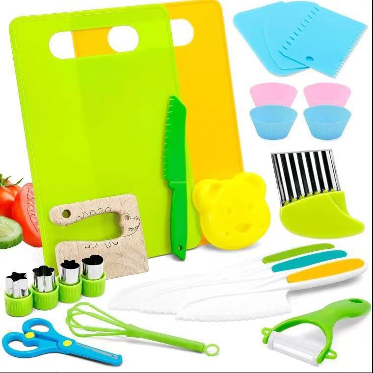 Kids Safe Toddler Kitchen Knife Set for Cooking Practice - Cherished Harbor Gifts