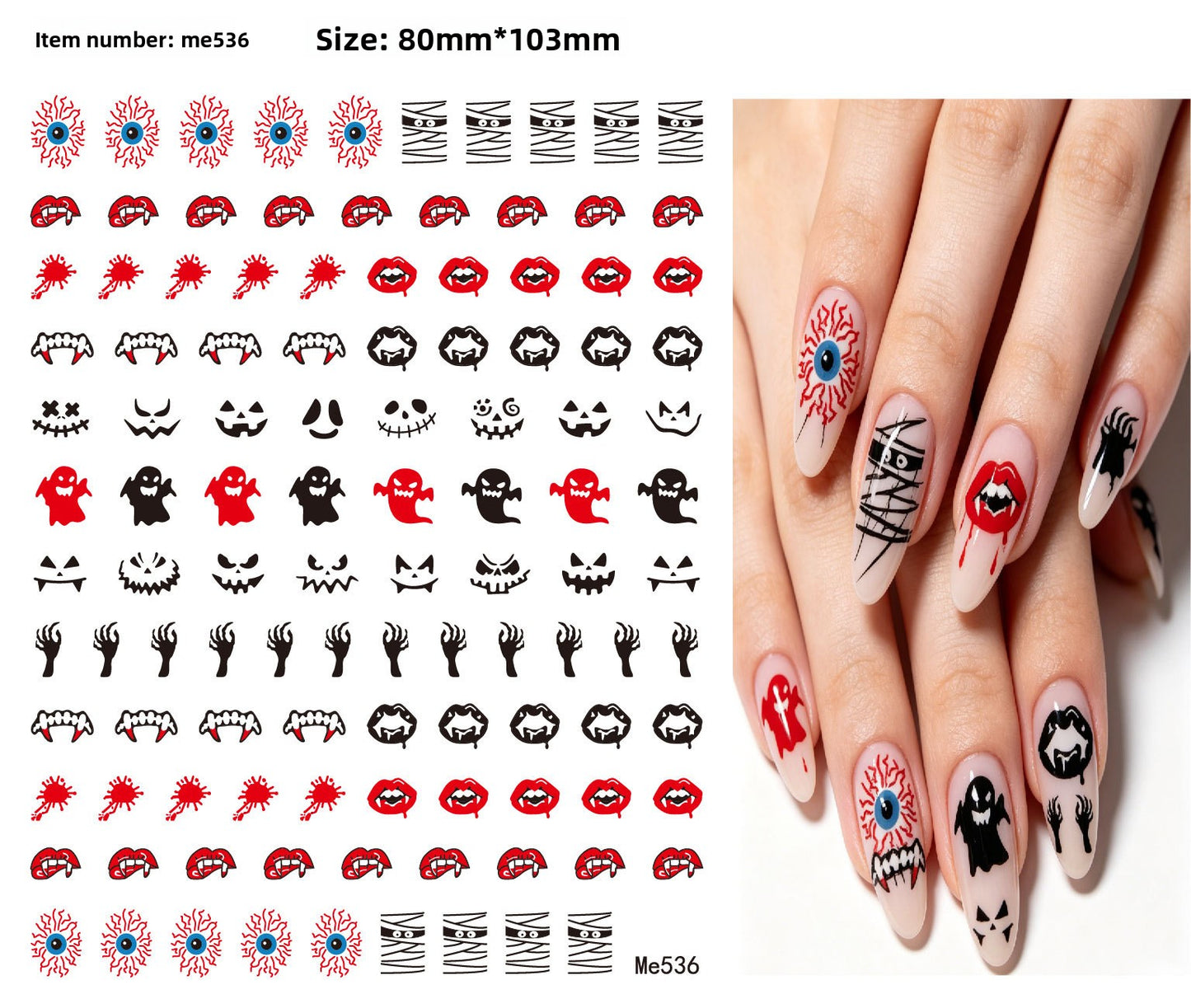 Halloween Nail Art Stickers for Spooky DIY Nail Designs - Cherished Harbor Gifts