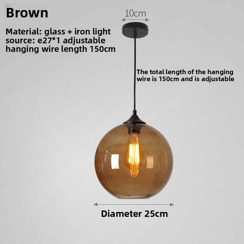 Vintage Pendant Light - Retro Glass Globe Ceiling Lamp - Cherished Harbor Gifts