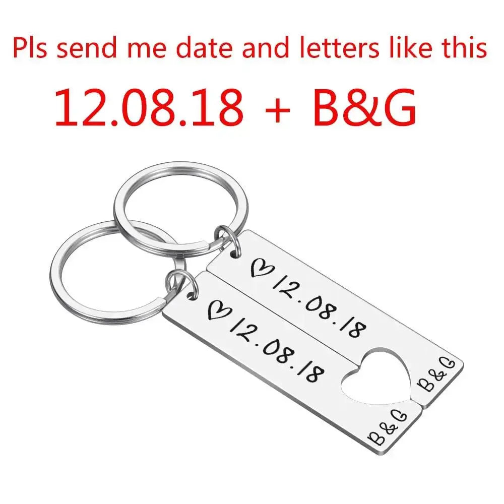 Custom Heart Keychain – Engraved Gift for Couples by EPR