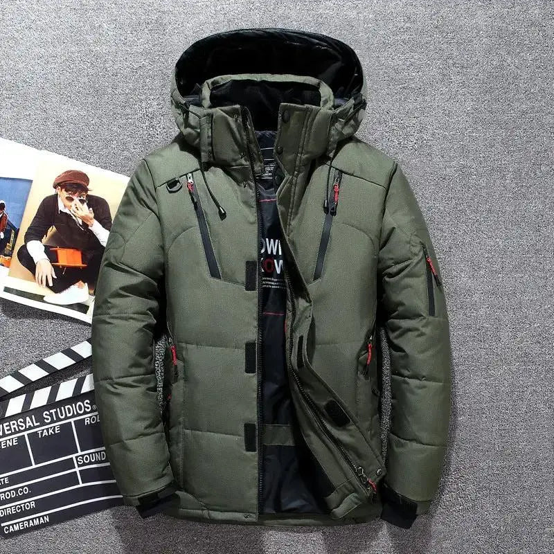 Men's Hooded Duck Down Winter Jacket | Windproof Multi-Pocket Coat M-5XL by TED