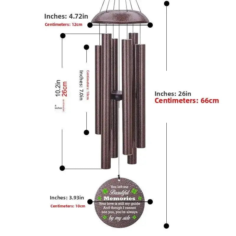 Metal Memorial Wind Chime | 26-50" Outdoor Garden Chimes by TED
