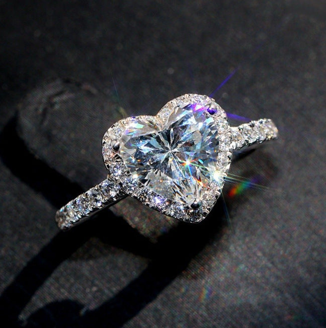 Adjustable Engagement Ring - Cubic Zirconia Promise Ring - Cherished Harbor Gifts