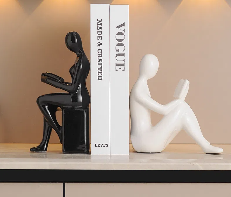 Modern Ceramic Bookend Statue for Stylish Home Decor - Cherished Harbor Gifts