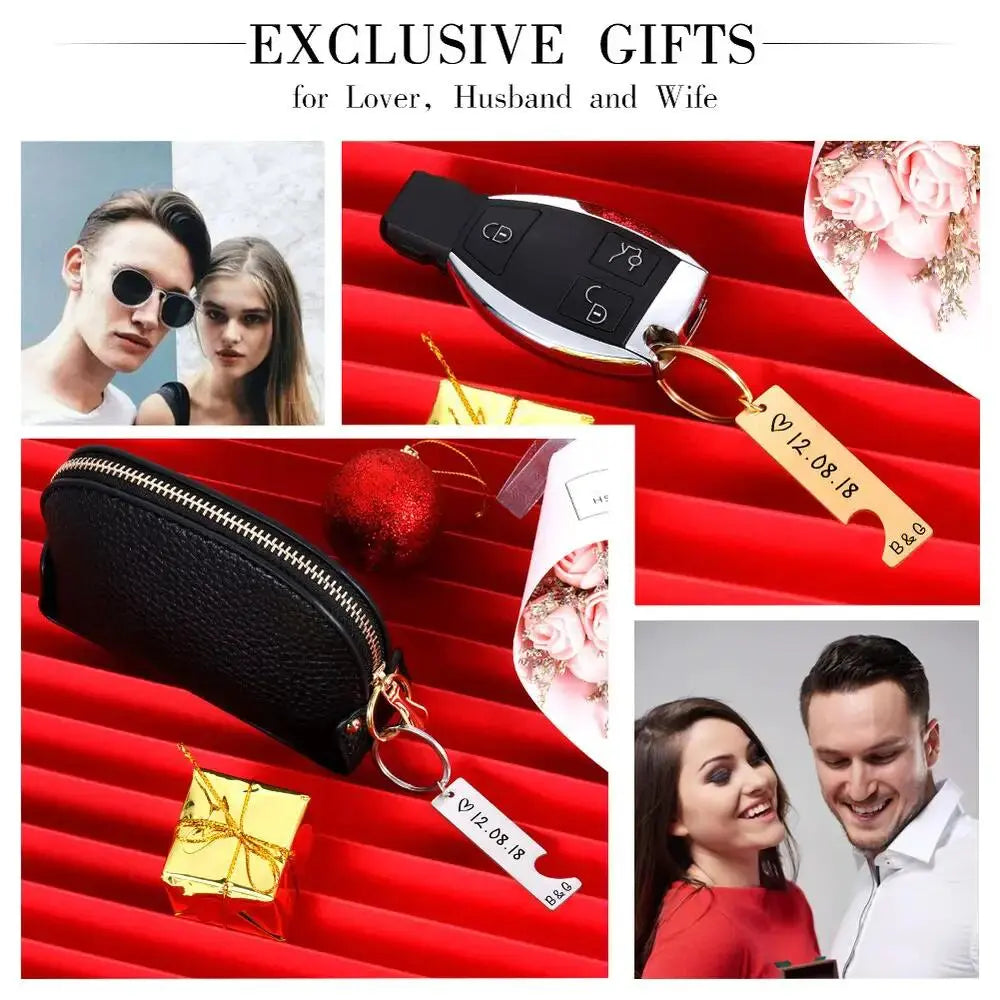 Custom Heart Keychain – Engraved Gift for Couples by EPR