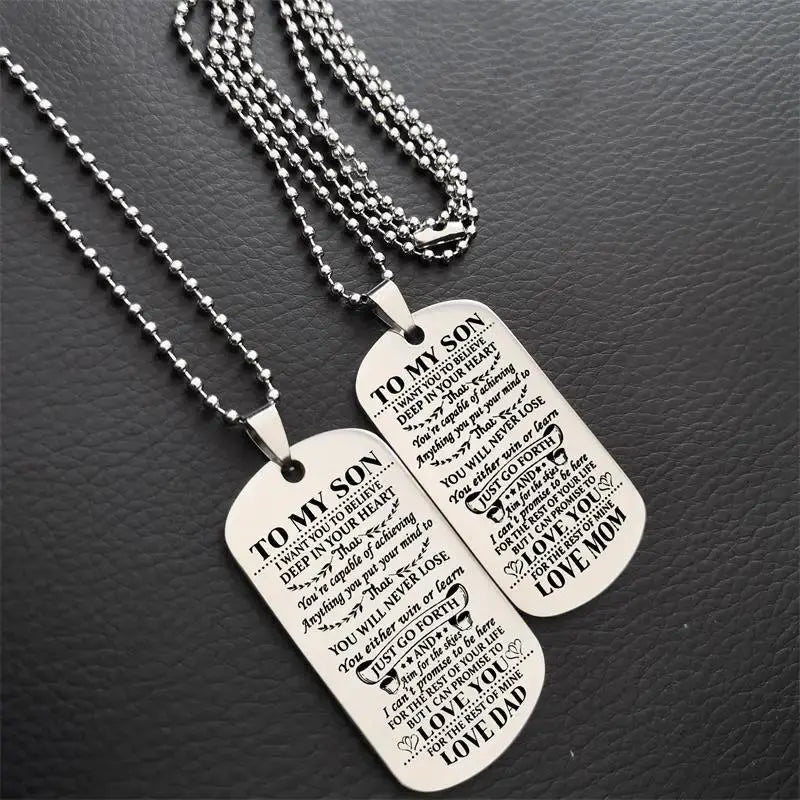 Engraved Dog Tag Necklace for Unique Family Gifts by EPR