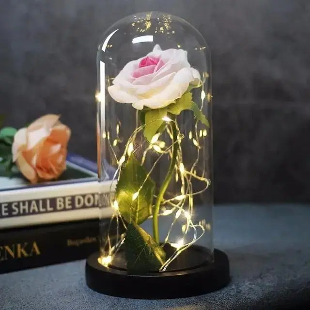 Forever Rose in Glass Dome with LED Lights | Romantic Valentine’s & Mother’s Day Gift by EPR