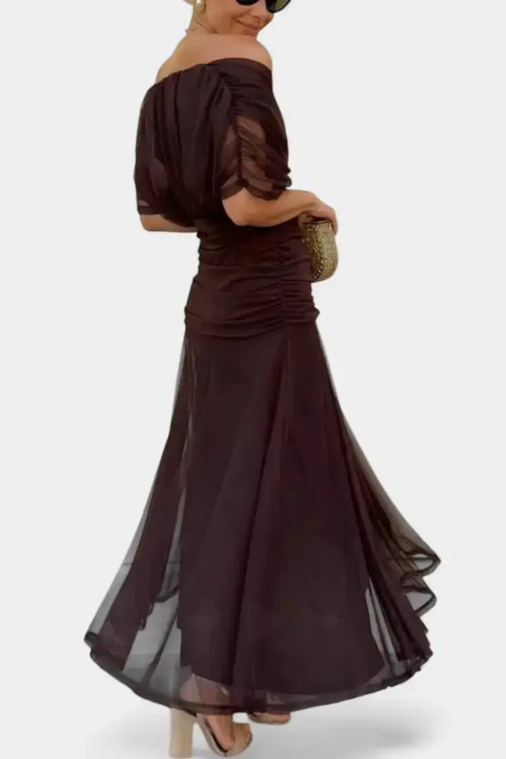 Womens Floral Mesh Print Maxi Dress | V-Neck Vacation Dress Sizes S-2XL by TED