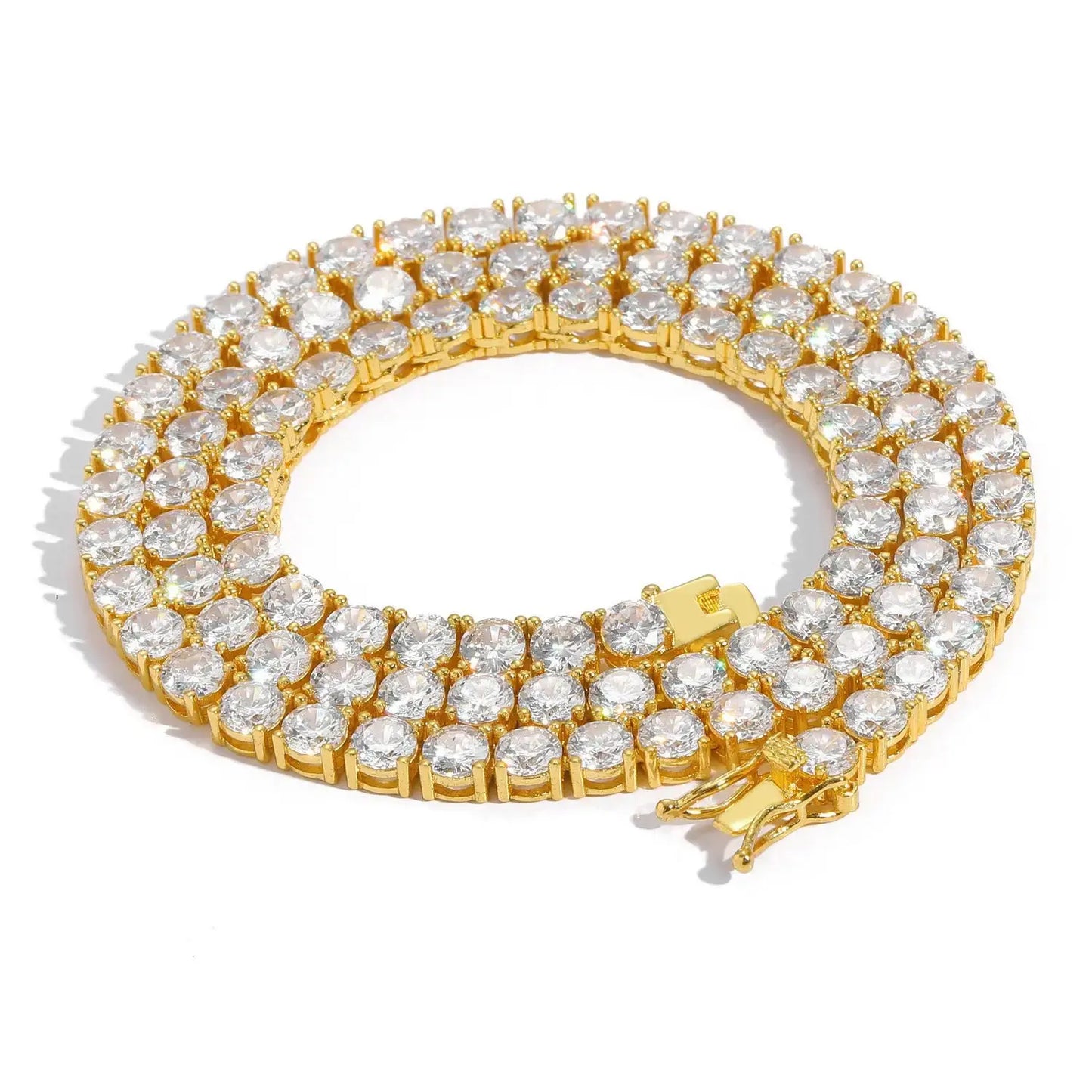 Unisex 4mm Cubic Zirconia Tennis Bracelet & Necklace | Silver, Gold & Rose Gold Jewelry by TED