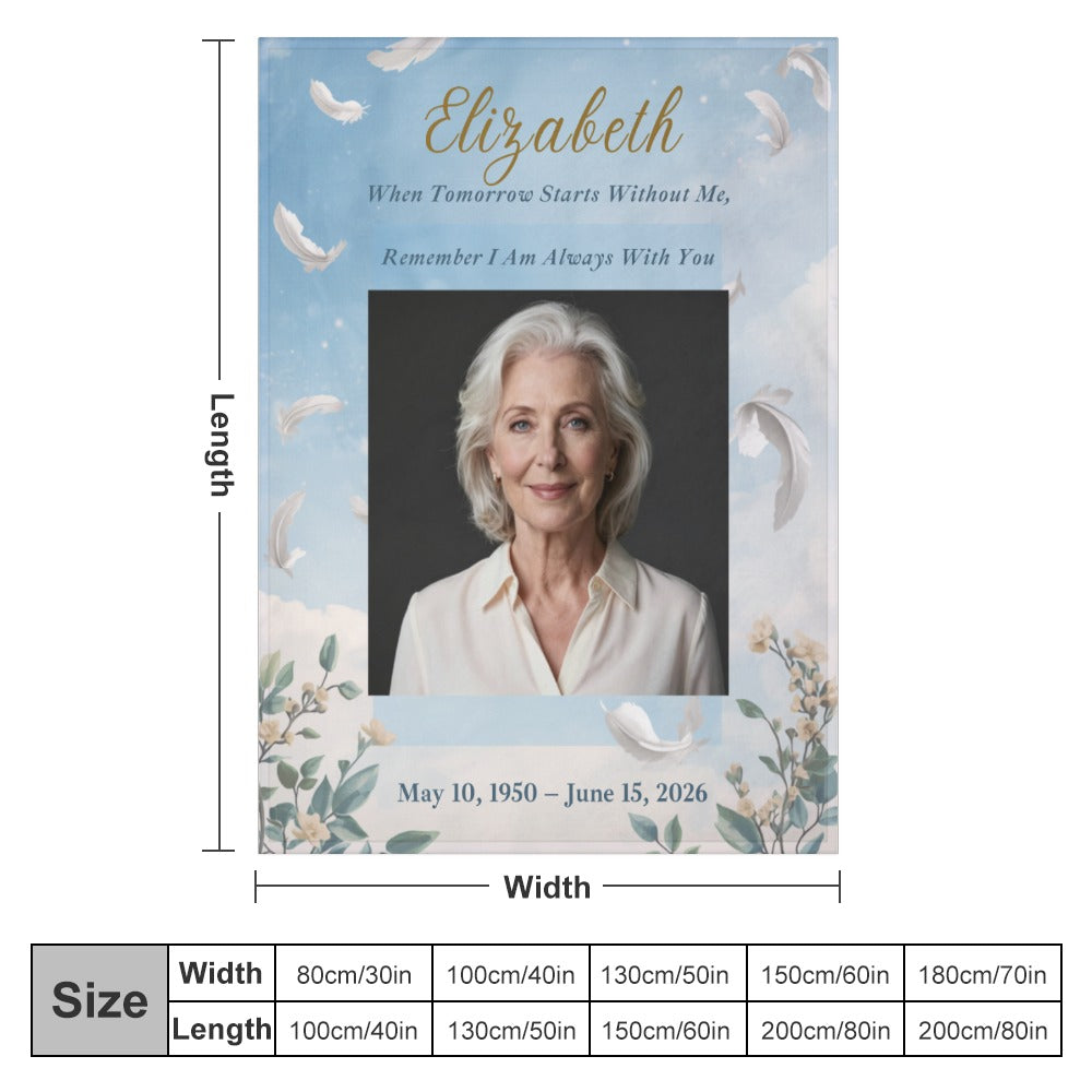 When Tomorrow Starts Without Me Custom Remembrance Gift Memorial Blanket - Cherished Harbor Gifts