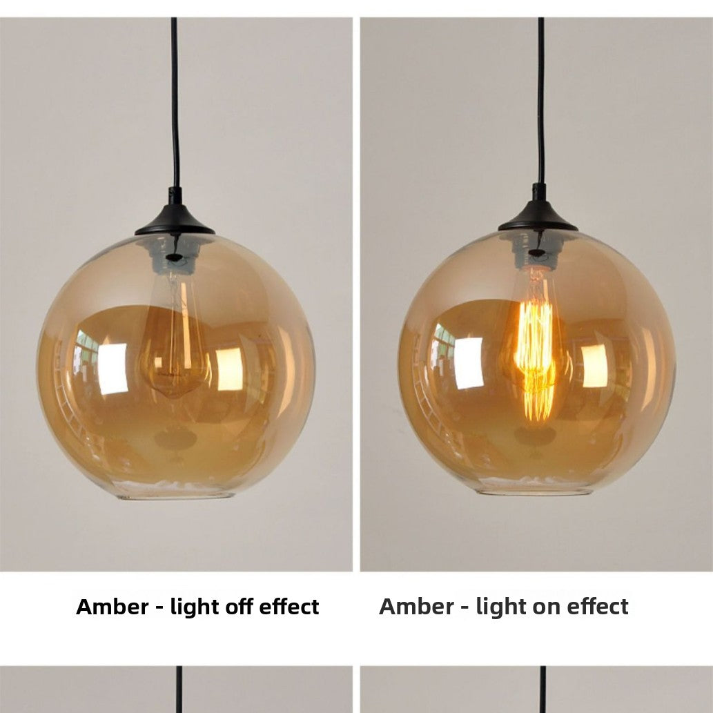 Vintage Pendant Light - Retro Glass Globe Ceiling Lamp - Cherished Harbor Gifts