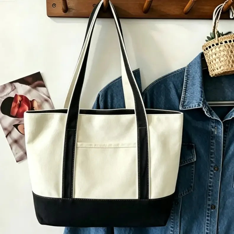 Personalized Embroidered Canvas Shoulder Bag | Custom Letter Crossbody Bag with Scarf by TED