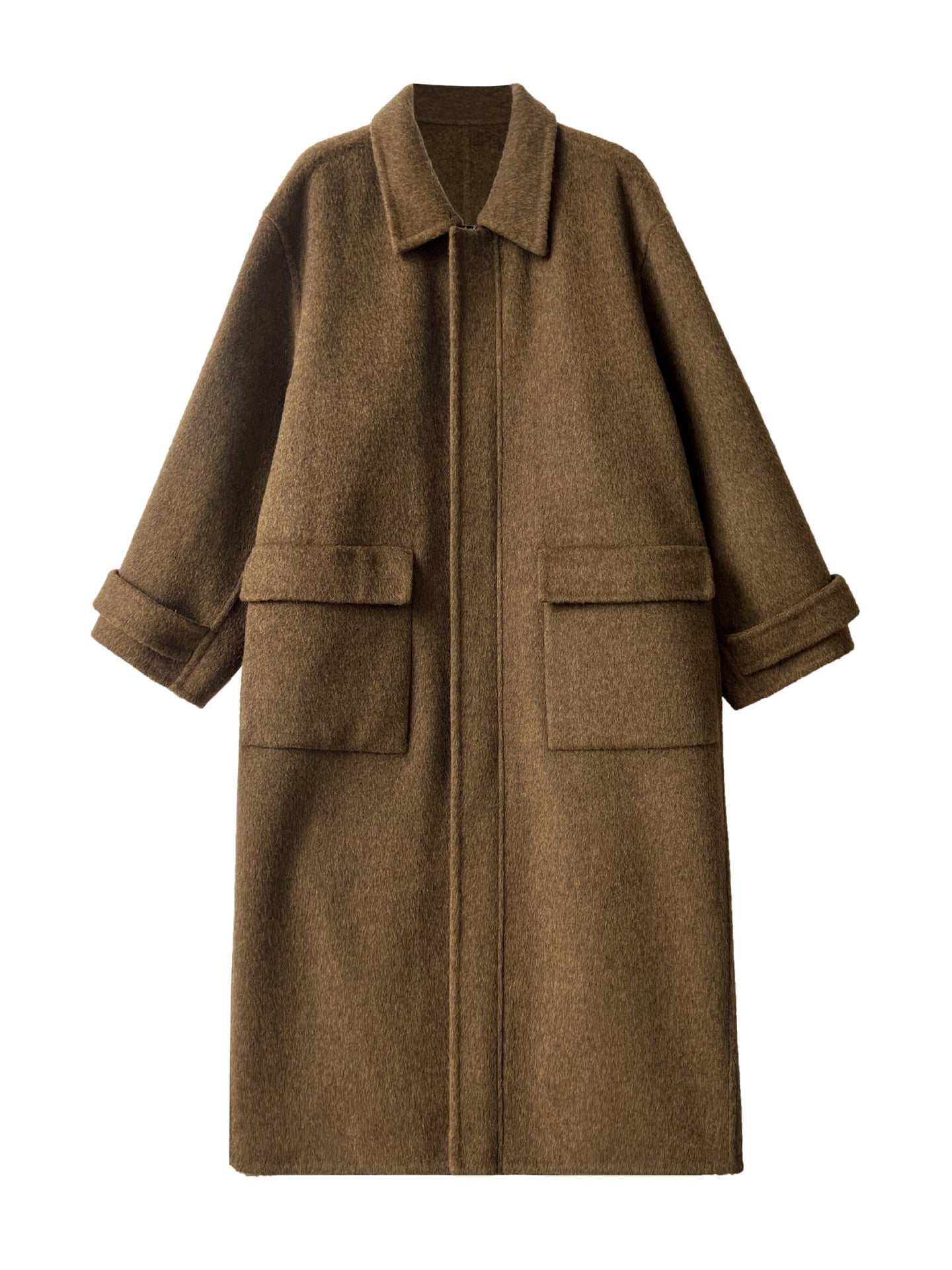 Elegant Women's Wool Coat - Double-Sided Lapel Design - Cherished Harbor Gifts
