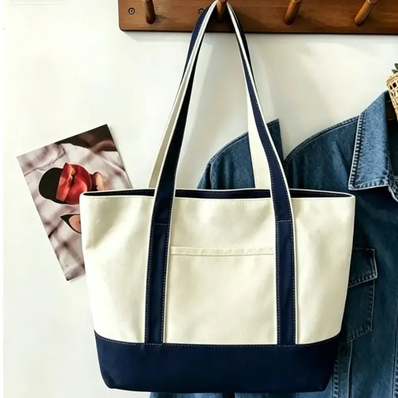 Personalized Embroidered Canvas Shoulder Bag | Custom Letter Crossbody Bag with Scarf by TED