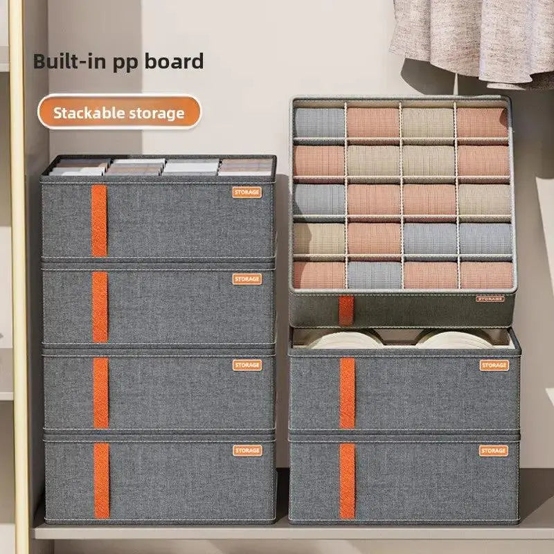 Large Fabric Drawer Organizer | 6-24 Grid Clothing & Sock Storage Box by TED