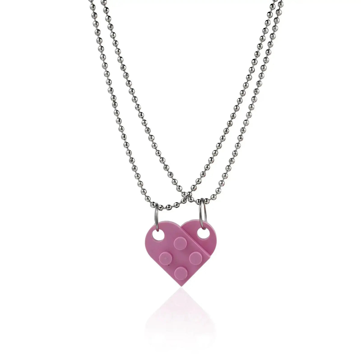 Couples Matching Necklaces - 2-Piece Heart Pendant Set by EPR
