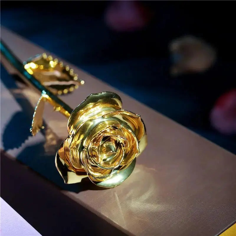 Gold Plated Rose Christmas Valentine's Day Birthday Creative Gift by eprolo