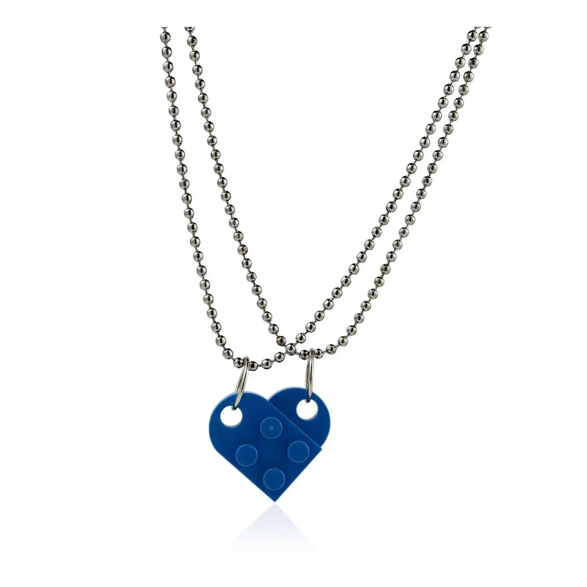 Couples Matching Necklaces - 2-Piece Heart Pendant Set by EPR