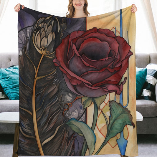 Dark Rose Ultra-Soft Flannel Cozy Throw Blanket Gift - Cherished Harbor Gifts