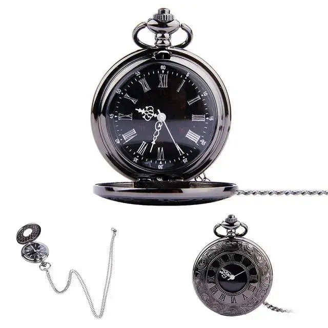 Vintage Roman Numeral Pocket Watch with Chain | Father’s Day Gift by EPR
