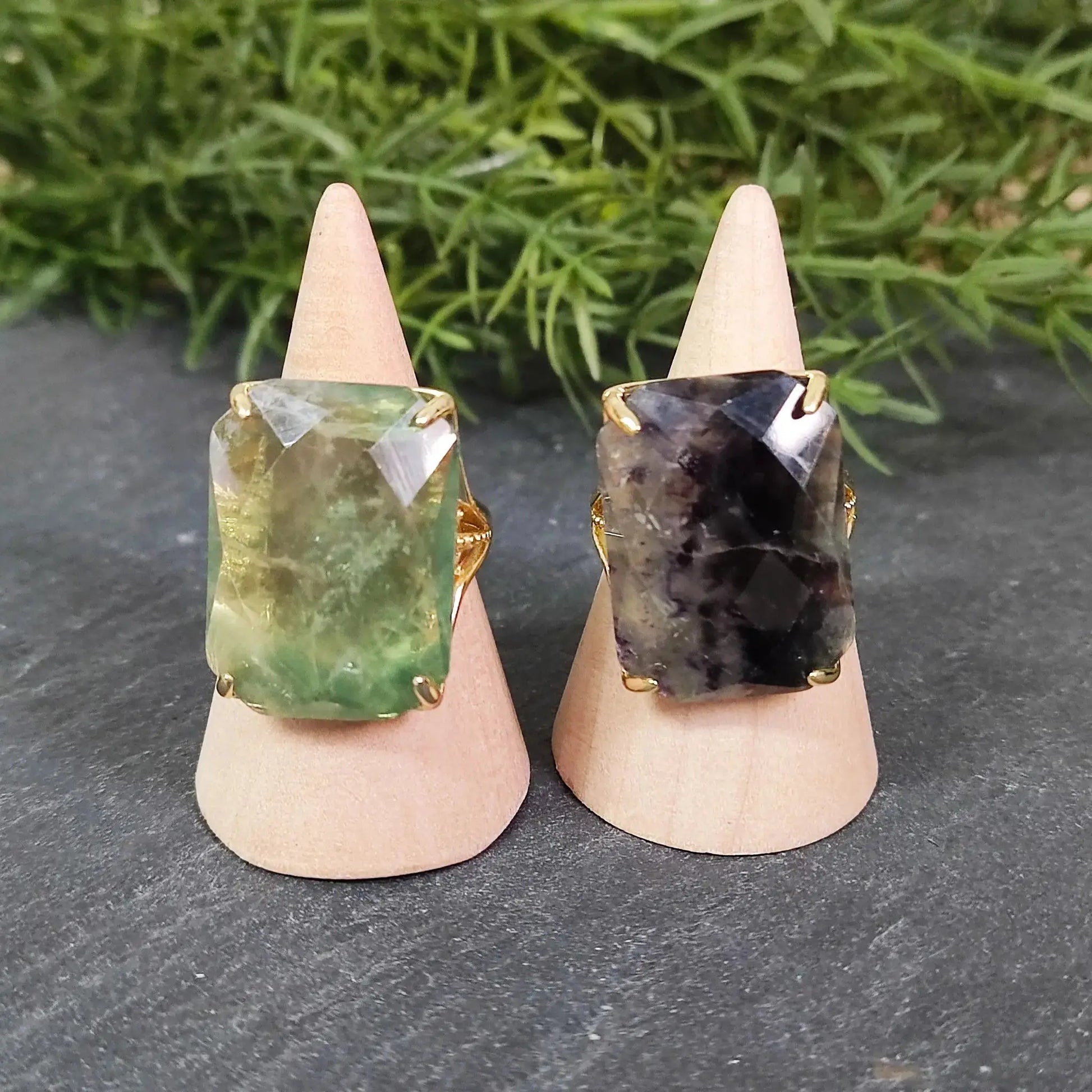 Unique Green Crystal Ring Gift for Birthday or Mom by EPR