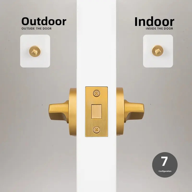 American brass indoor golden bedroom door lock split door lock antique brass wooden door handle lock