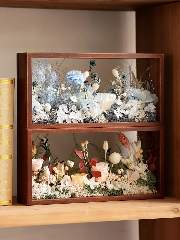 Solid Wood Preserved Flower Photo Frame Gift