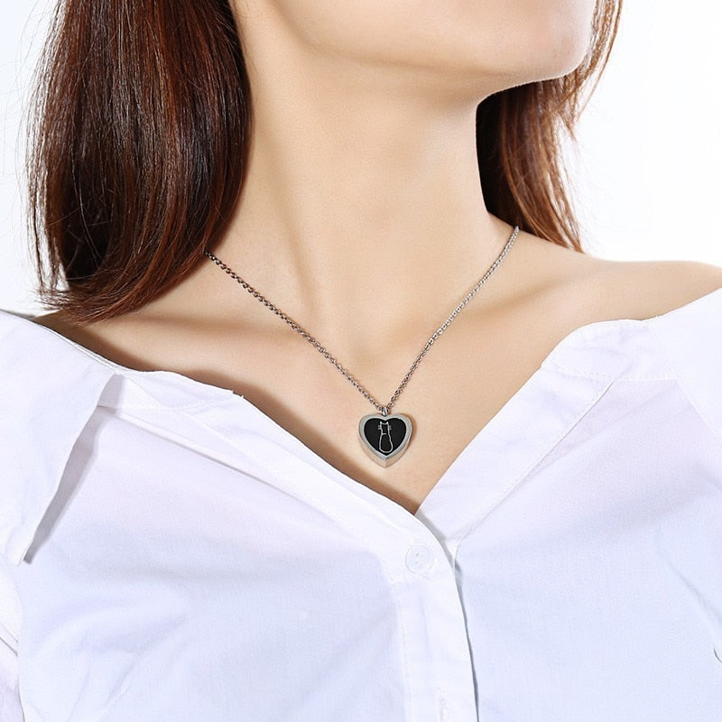 Cat Ashes Necklace Pet Keepsake Pendant - Cherished Harbor Gifts
