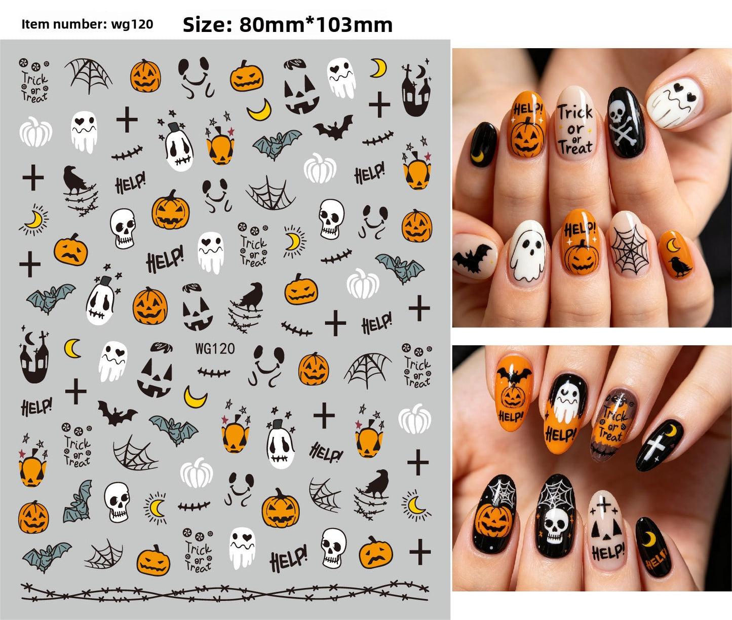 Halloween Nail Art Stickers for Spooky DIY Nail Designs - Cherished Harbor Gifts