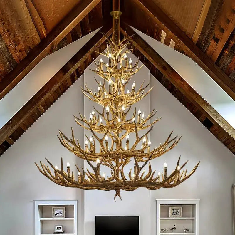 Antler Resin Chandelier Lighting by TED