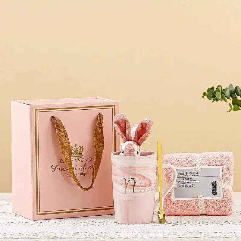 Elegant Ceramic Cup Gift Set for Weddings and Birthdays by TED