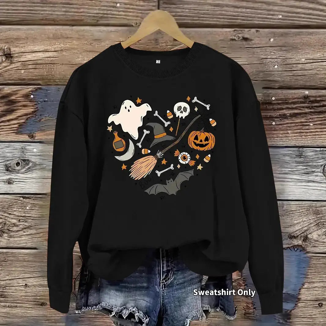 Cozy Halloween Pumpkin Sweatshirt for Women - Fall Pullover by EPR