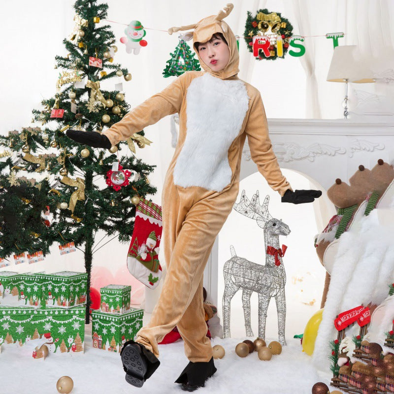 Cozy Women's Reindeer Costume for Christmas Celebrations - Cherished Harbor Gifts