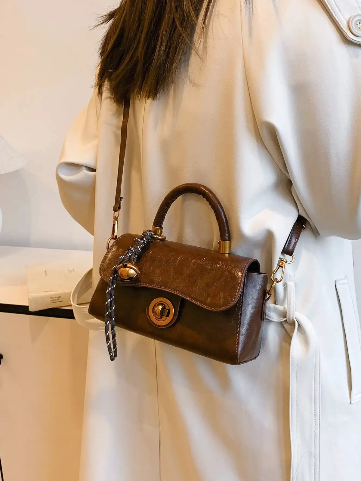 Women's Retro Crossbody Bag | PU Leather Shoulder Purse with Adjustable Strap by TED