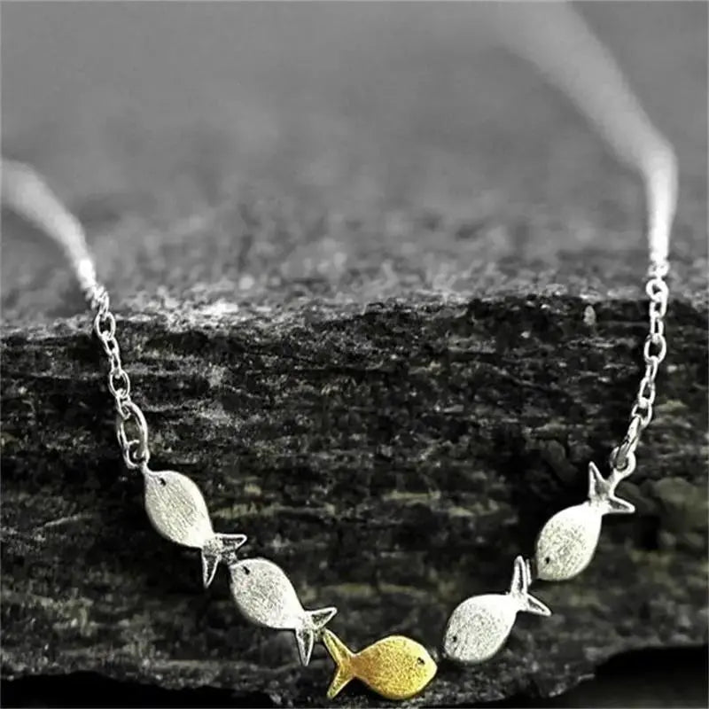 Silver Swimming Fish Necklace for Women | Ocean Jewelry Gift by EPR