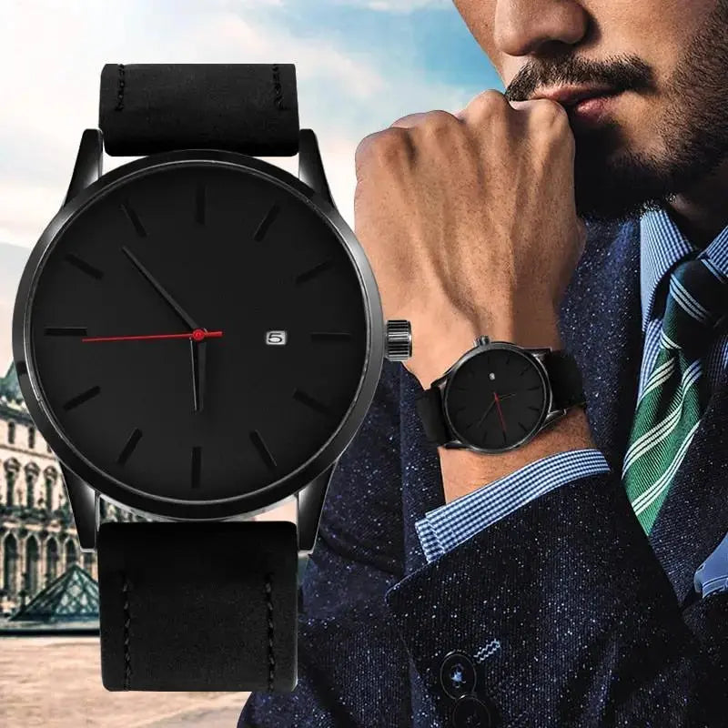 Men's Quartz Sport Watch - 46mm Stainless Steel & Leather by EPR