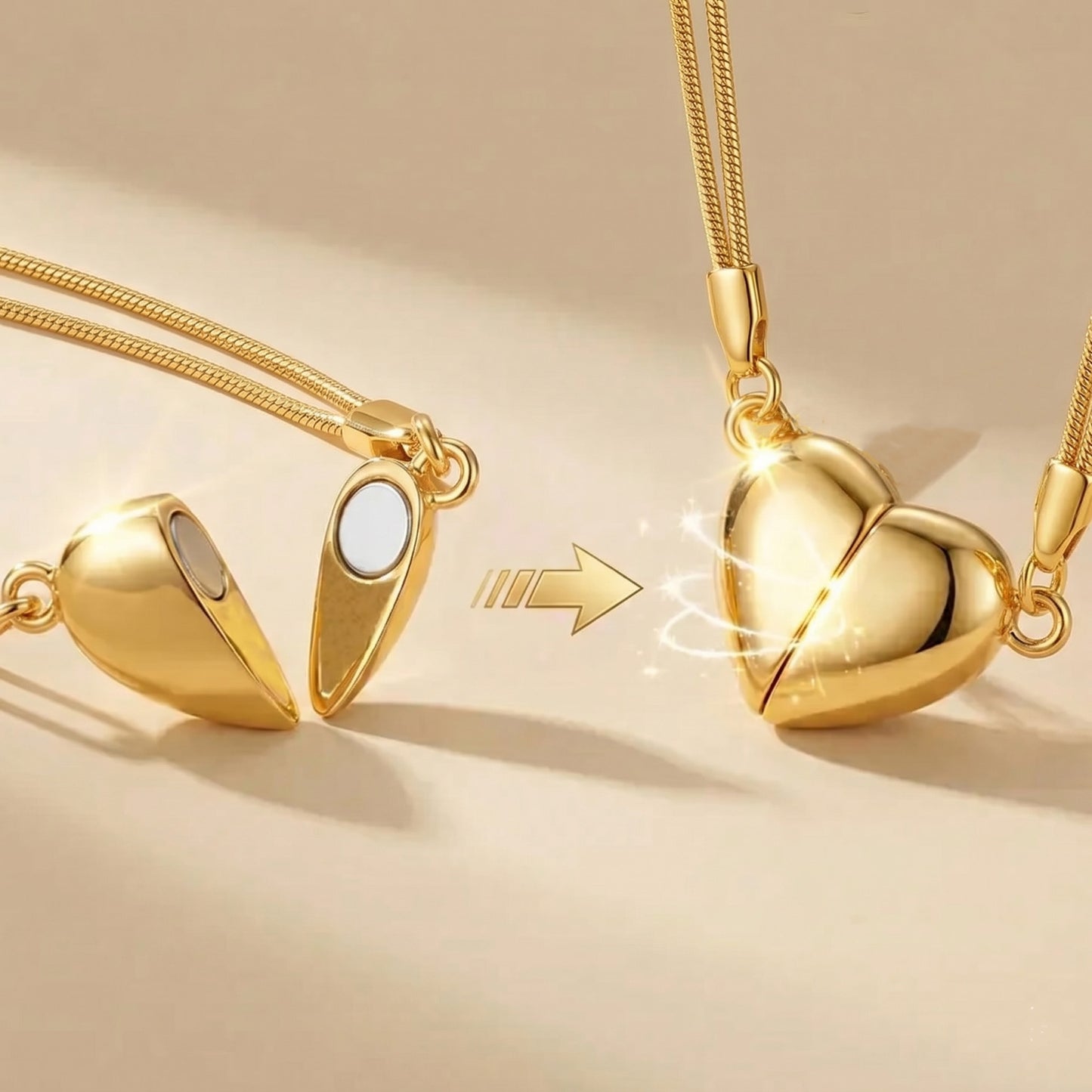 Magnetic Heart Jewelry for Couples - Anniversary Gift Set - Cherished Harbor Gifts