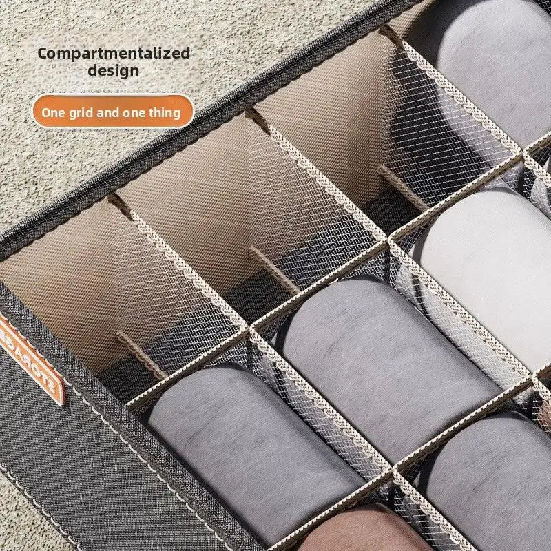 Large Fabric Drawer Organizer | 6-24 Grid Clothing & Sock Storage Box by TED