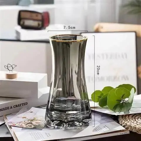 Nordic Glass Vase Triangular Flower Vase Home Decor by TED