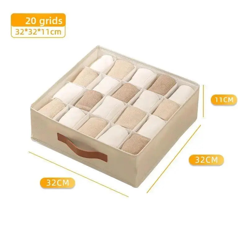Large Fabric Drawer Organizer | 6-24 Grid Clothing & Sock Storage Box by TED