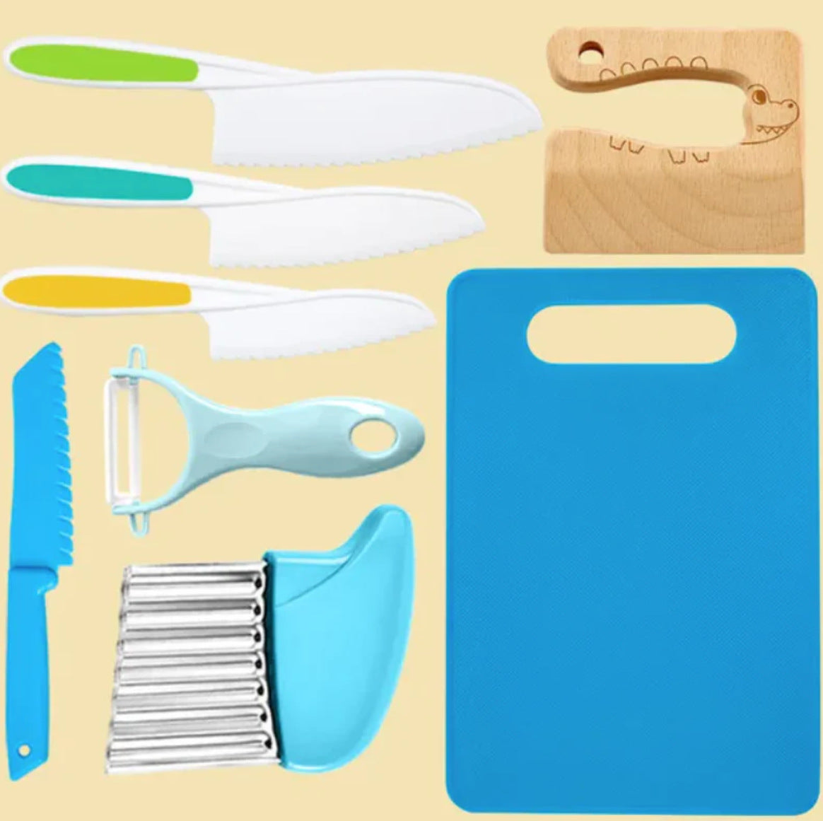 Kids Safe Toddler Kitchen Knife Set for Cooking Practice - Cherished Harbor Gifts