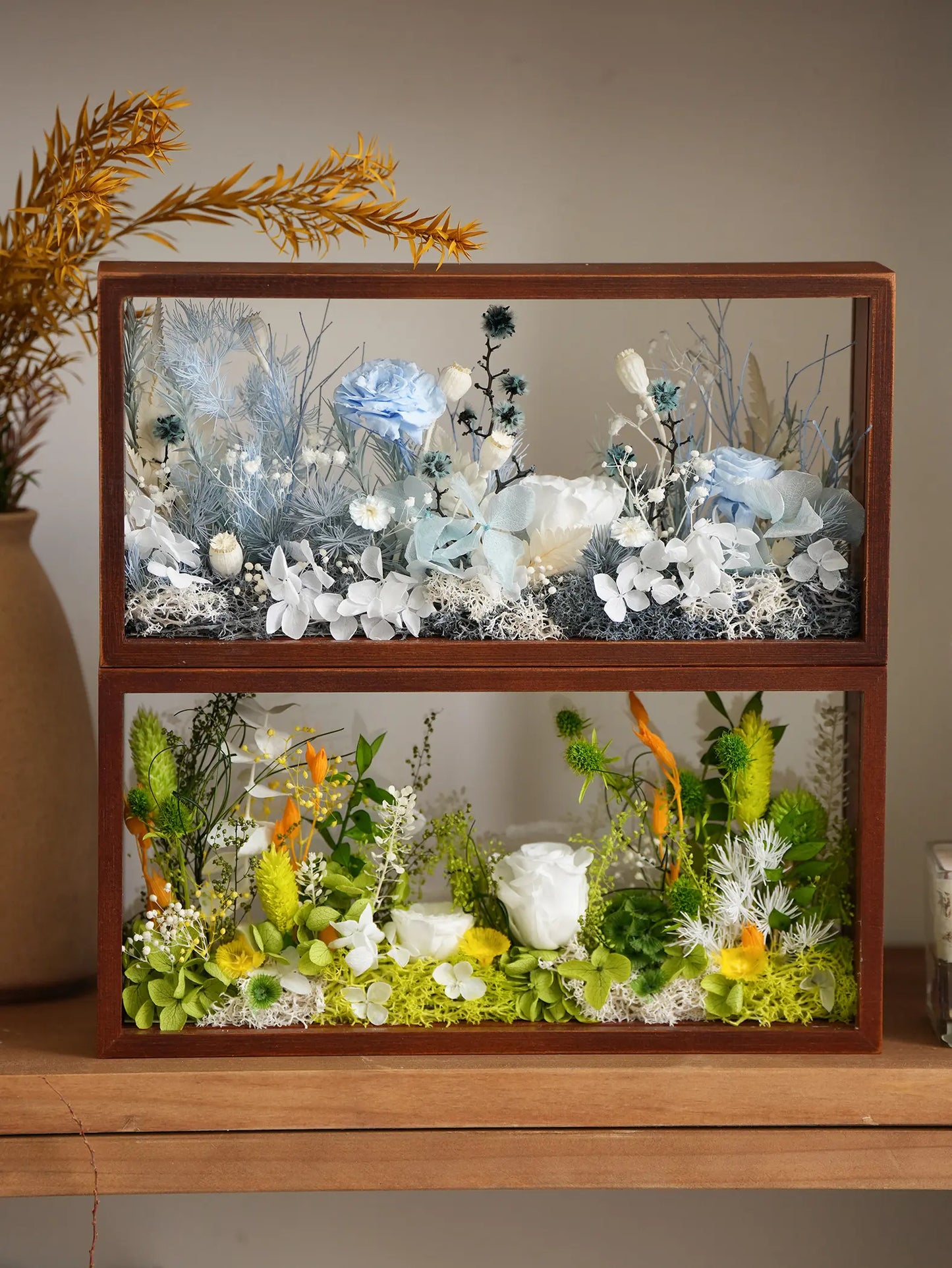 Solid Wood Preserved Flower Photo Frame Gift