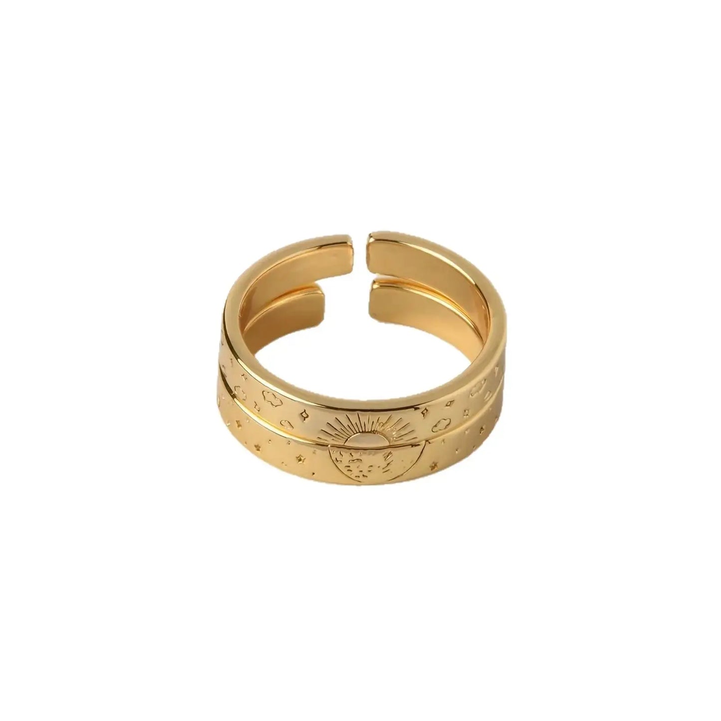 Matching Promise Rings for Him and Her - Sun & Moon Design by CHG-IJ