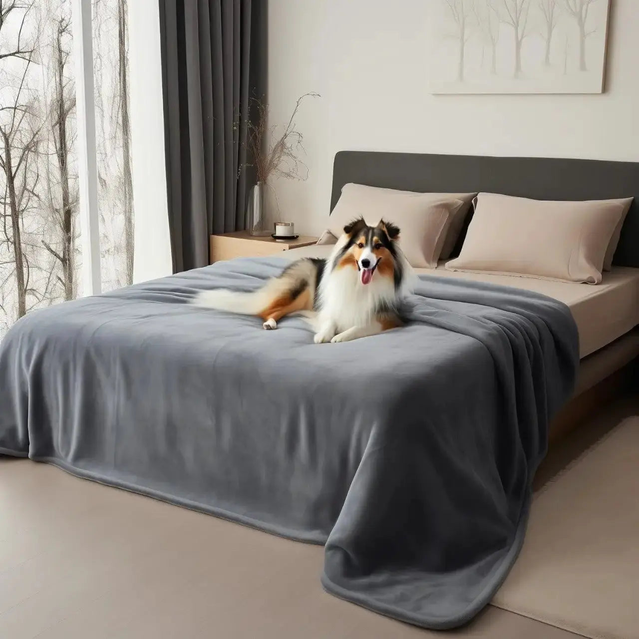 Waterproof Flannel Blanket for Couples and Pet Lovers by TED