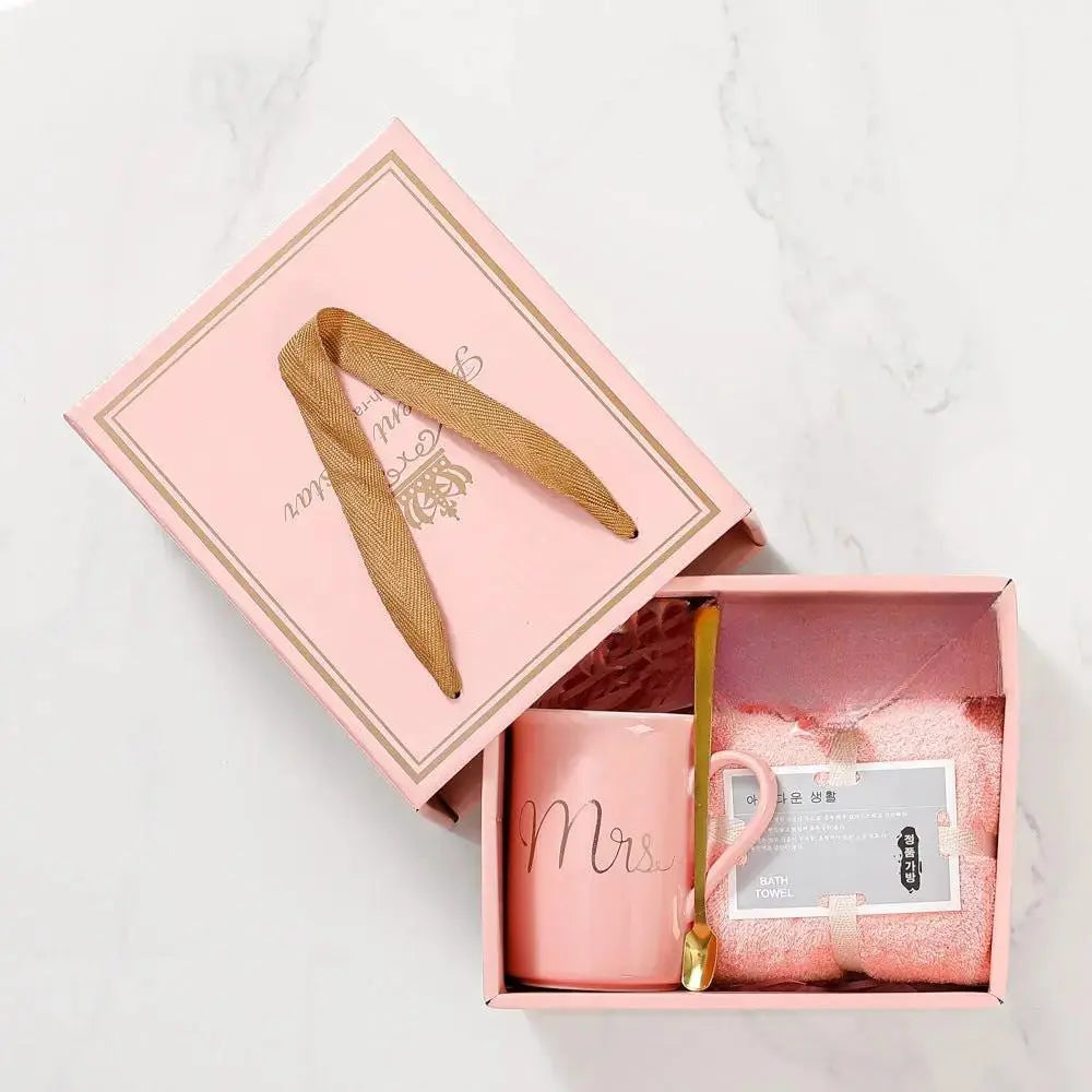 Elegant Ceramic Cup Gift Set for Weddings and Birthdays by TED