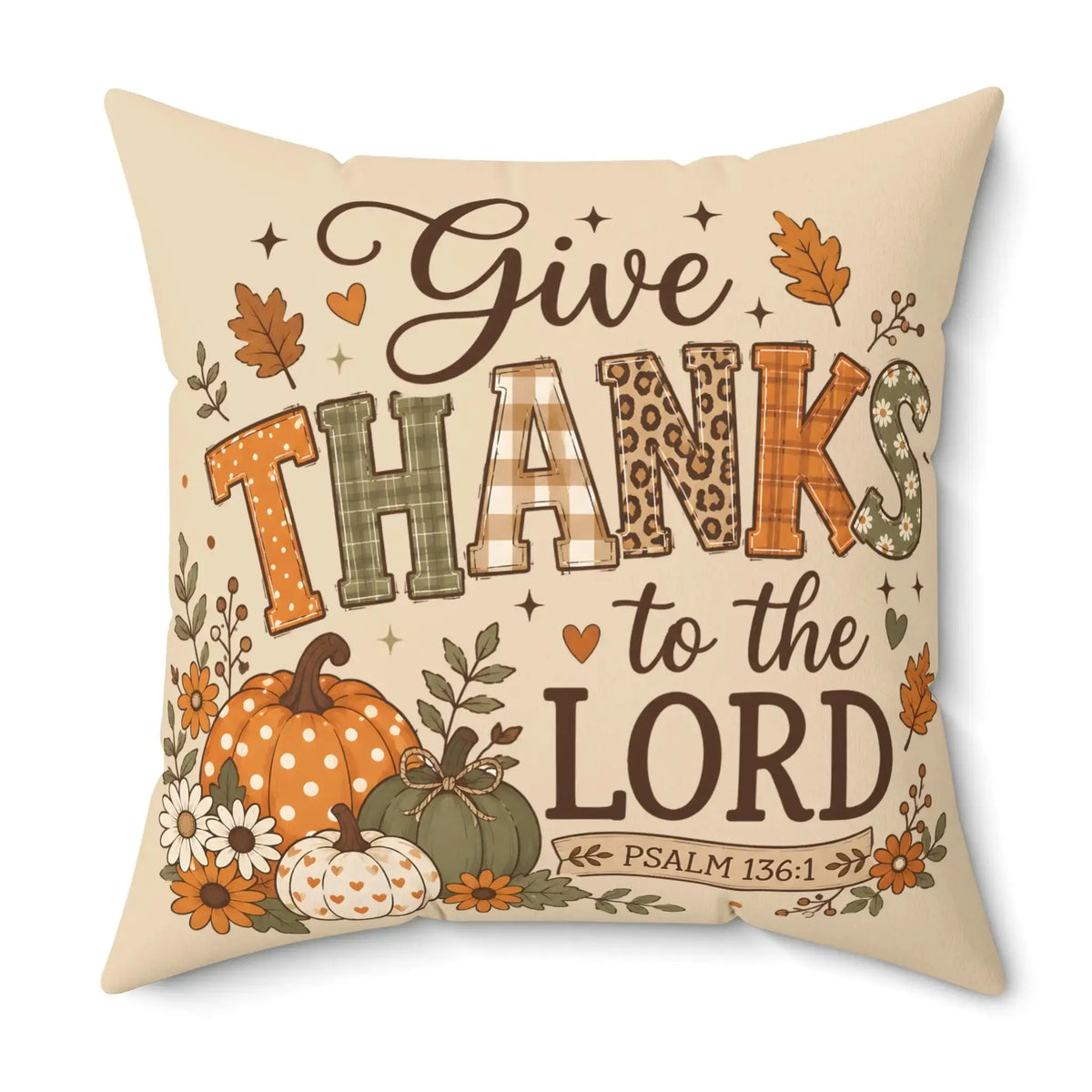 Thanksgiving Decorative Pillow for Cozy Autumn Decor by Cherished Harbor Gifts