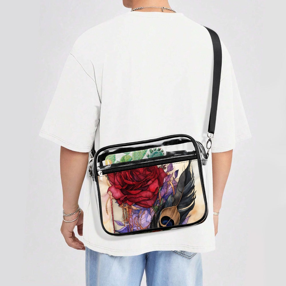 Rose Transparent PVC Satchel Set 2-Piece Fashionable Concert Bag - Cherished Harbor Gifts